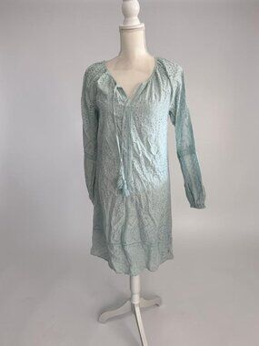 SUNDANCE Mint Eyelet Long Sleeve Dress Size Medium